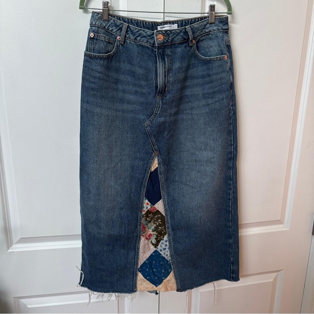 Upcycled Handmade Patchwork Denim Skirt
